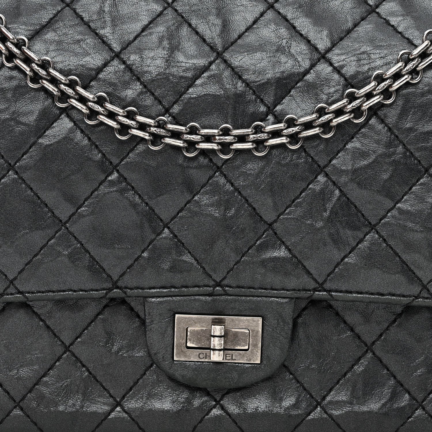 Chanel Aged Calfskin Quilted 2.55 Reissue 226 Flap Black 10 of 13