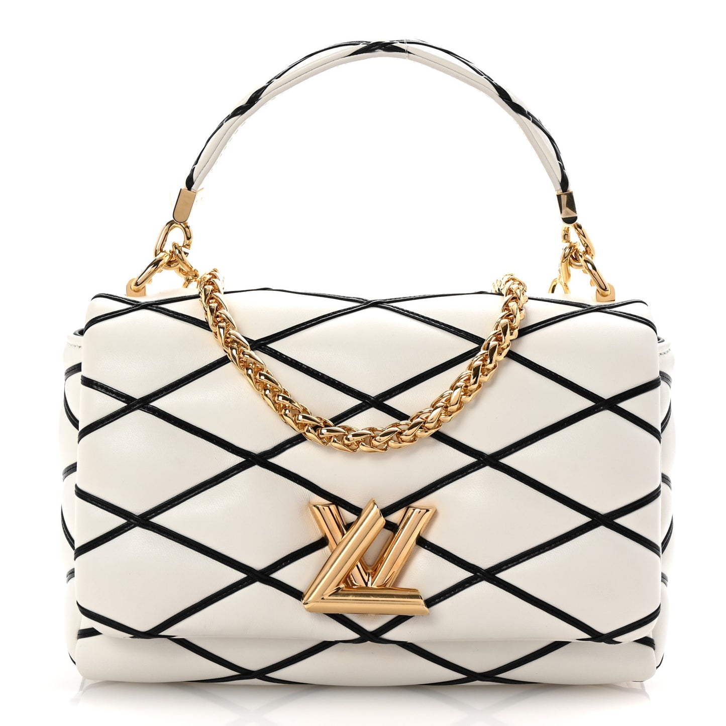 Lambskin Malletage Top Handle GO-14 MM White Black