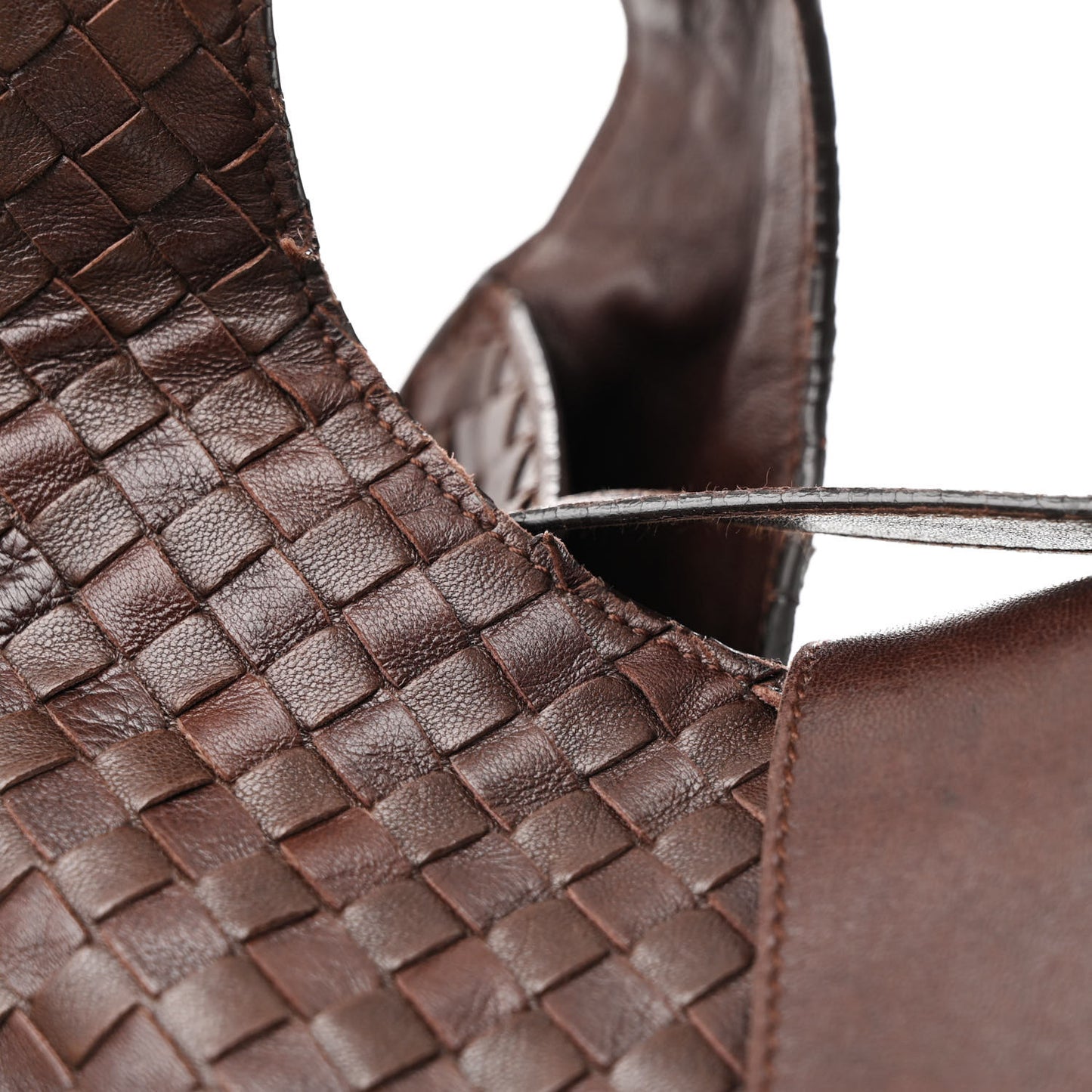 Nappa Intrecciato Shoulder Bag Ebano
