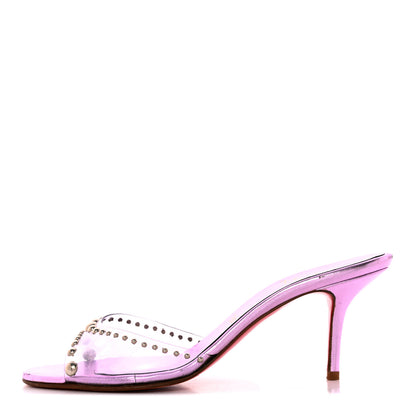 Christian Louboutin Metallic PVC Just Nothing 85 Slide Sandals 40 Pink 1 of 13