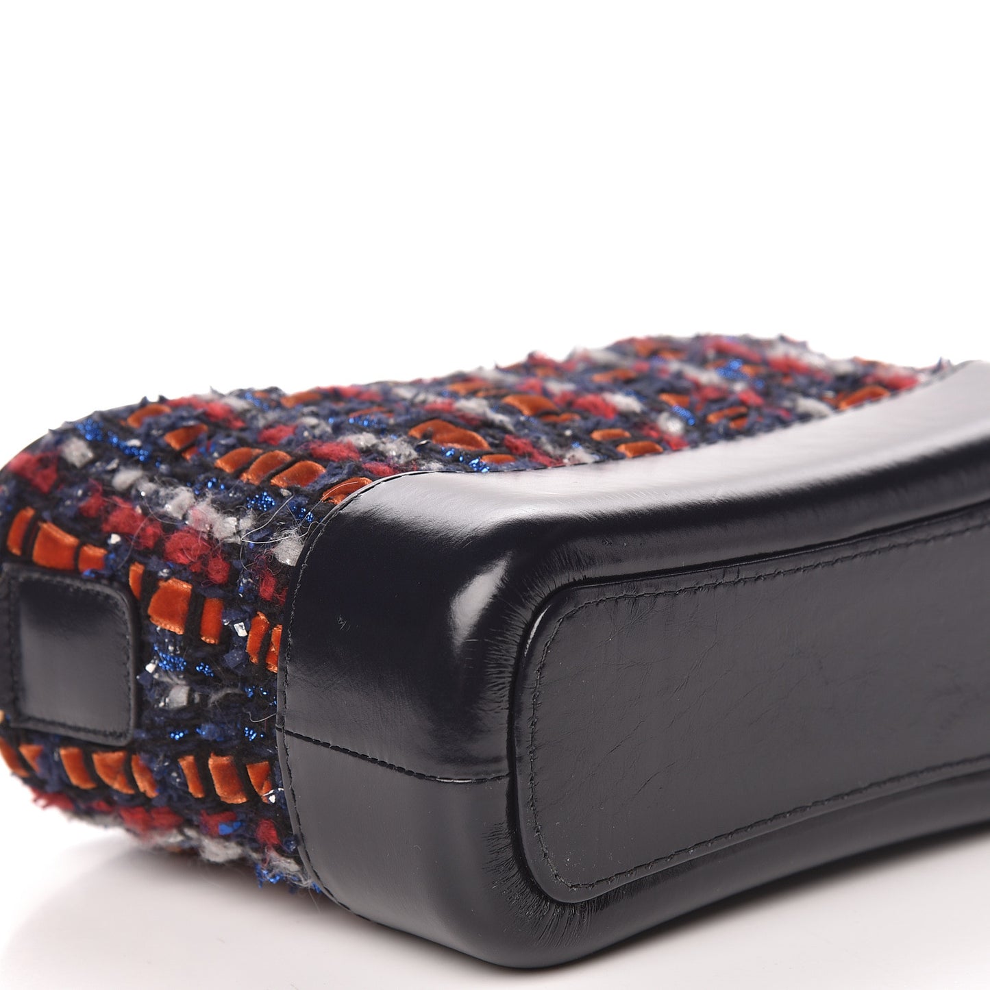 Tweed Calfskin Small Gabrielle Hobo Navy