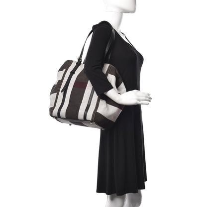 Burberry Canvas Mega Check Medium Padstow Tote Black 2 of 11