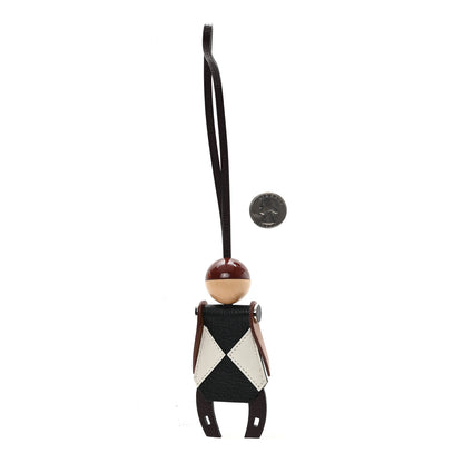 Hermes Chevre Mysore Barenia Jockey Bag Charm Rouge Sellier Black Mushroom Fauve 2 of 5