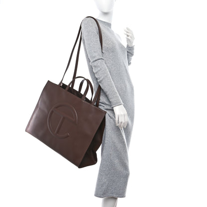 Telfar Vegan Leather Large Shopping Bag Chocolate 2 of 11