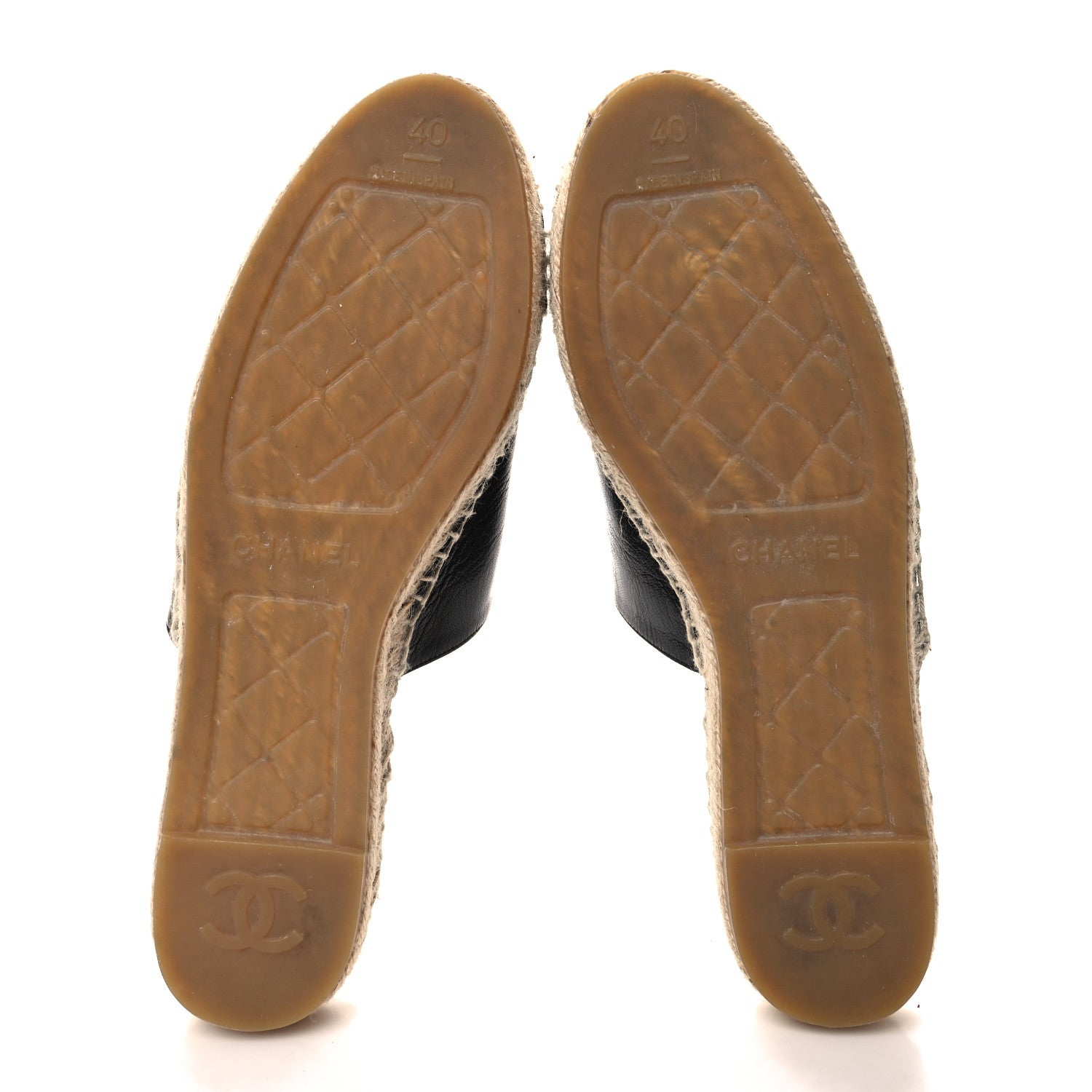 Chanel Goatskin Patent CC Espadrille Mules 40 Black 5 of 9