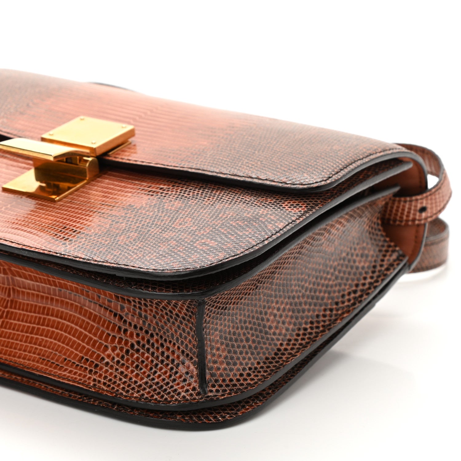 Celine Lizard Medium Classic Box Flap Bag Cognac 7 of 7