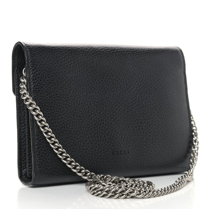 Gucci Calfskin Mini Dionysus Chain Wallet Black 3 of 6