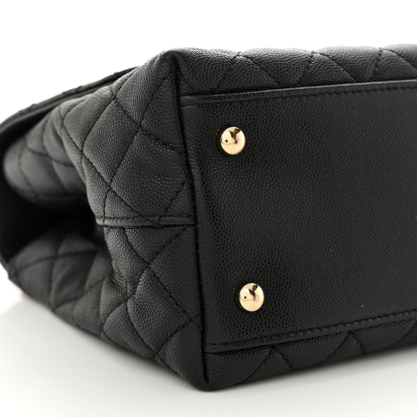 Caviar Quilted Small Coco Chain Handle Flap Black