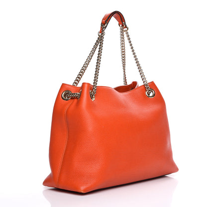 Gucci Pebbled Calfskin Medium Soho Chain Shoulder Bag Sun Orange 3 of 9