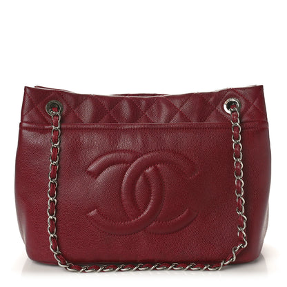 Chanel Caviar Quilted Large Timeless CC Soft Tote Dark Red 3 of 11