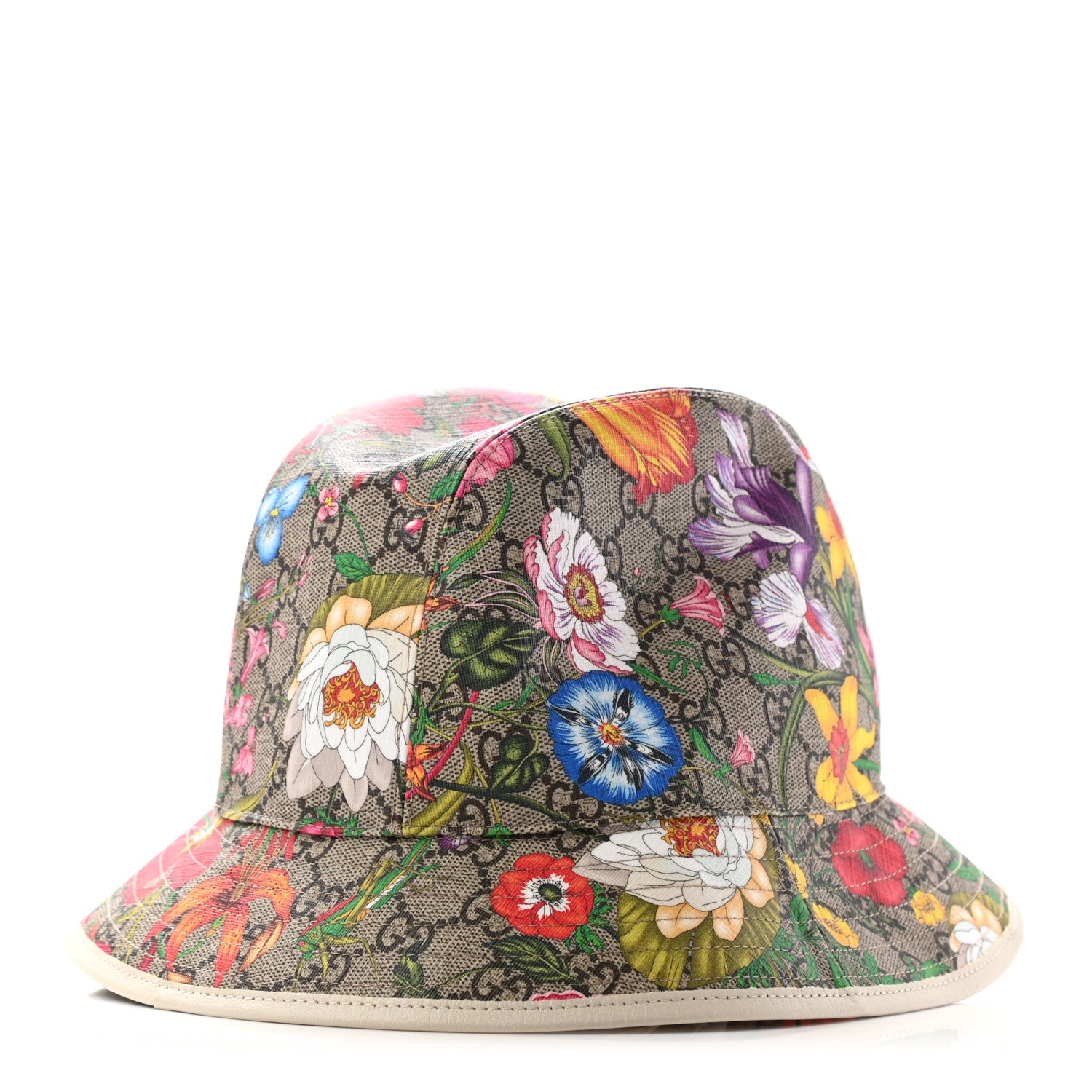 Gucci GG Supreme Monogram Flora Fedora Hat M White 1 of 10