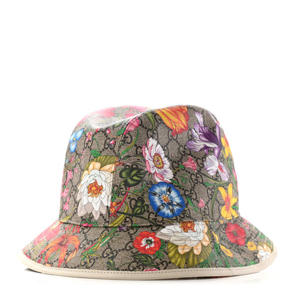 Gucci GG Supreme Monogram Flora Fedora Hat M White 1 of 10