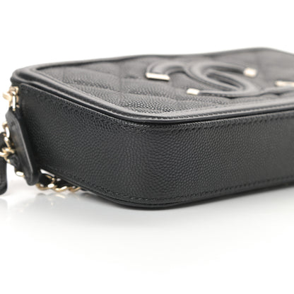 Chanel Caviar Quilted CC Filigree Clutch With Chain Black 12 of 13