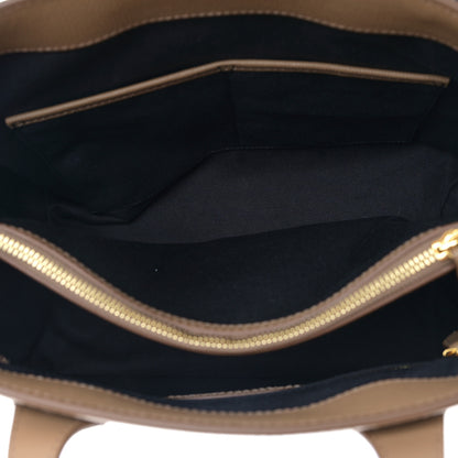 Burberry Grainy Calfskin House Check Small Banner Tote Tan 5 of 10