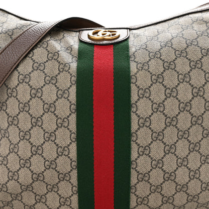 Gucci GG Supreme Monogram Web Ophidia Half Moon Hobo Brown 8 of 13