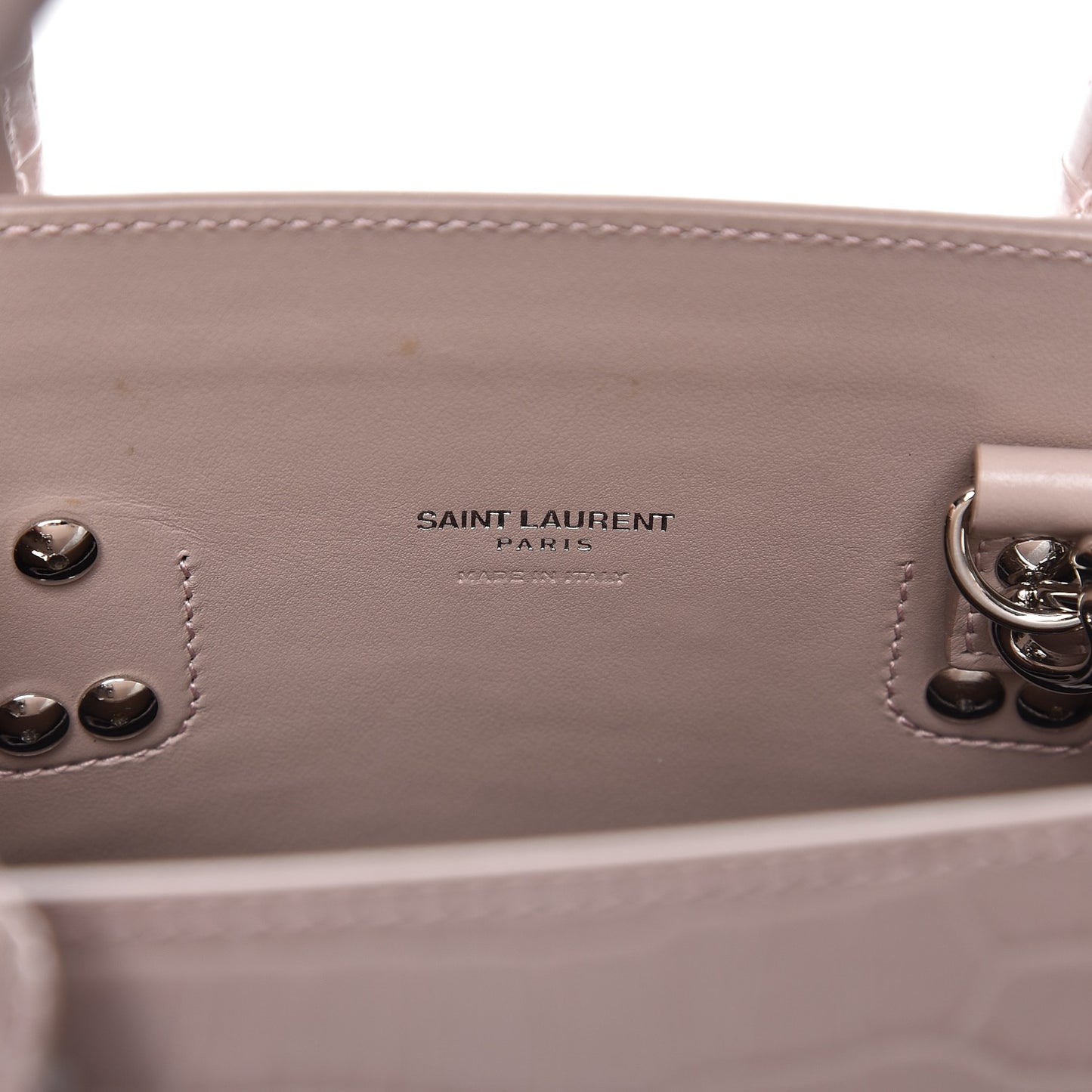 Calfskin Crocodile Embossed Baby Sac De Jour Rose Antic