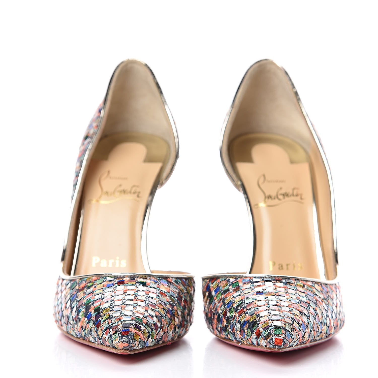 Christian Louboutin Tresse Vitraux Specchio Iriza 100 Pumps 36 Multicolor Silver 2 of 8