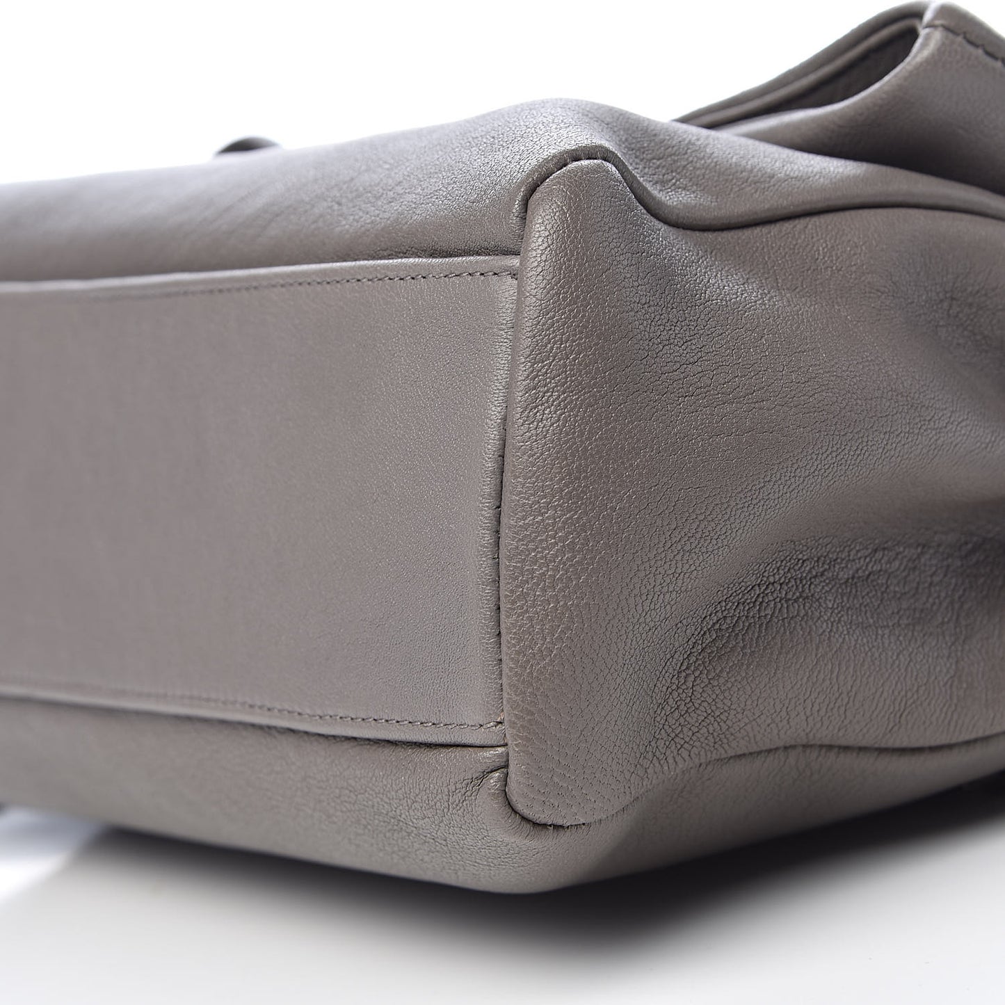 Sheepskin Medium West Hollywood Monogram Fold-Over Bag Grey