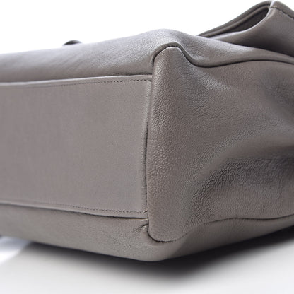 Saint Laurent Sheepskin Medium West Hollywood Monogram Fold-Over Bag Grey 9 of 10