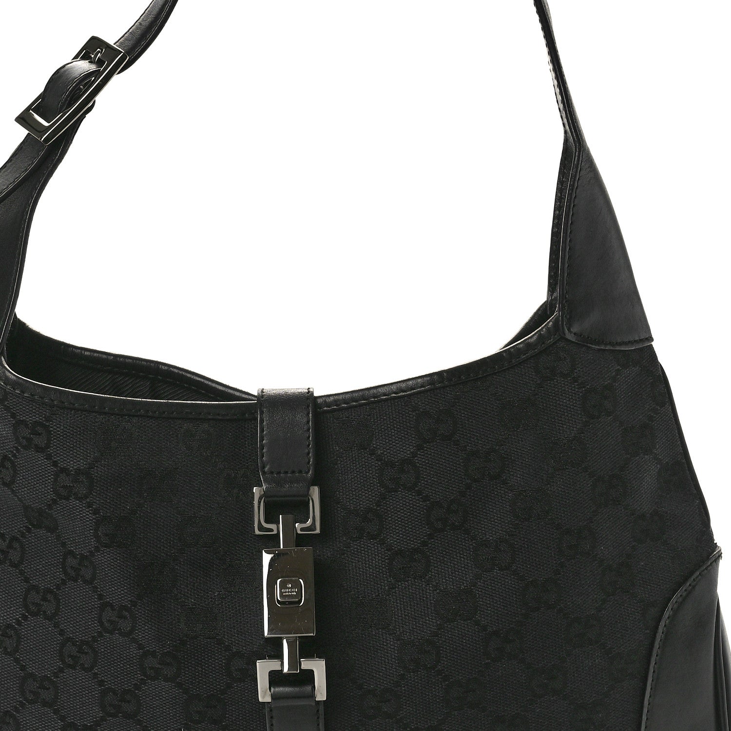Gucci Monogram Small Jackie O Hobo Black 8 of 10