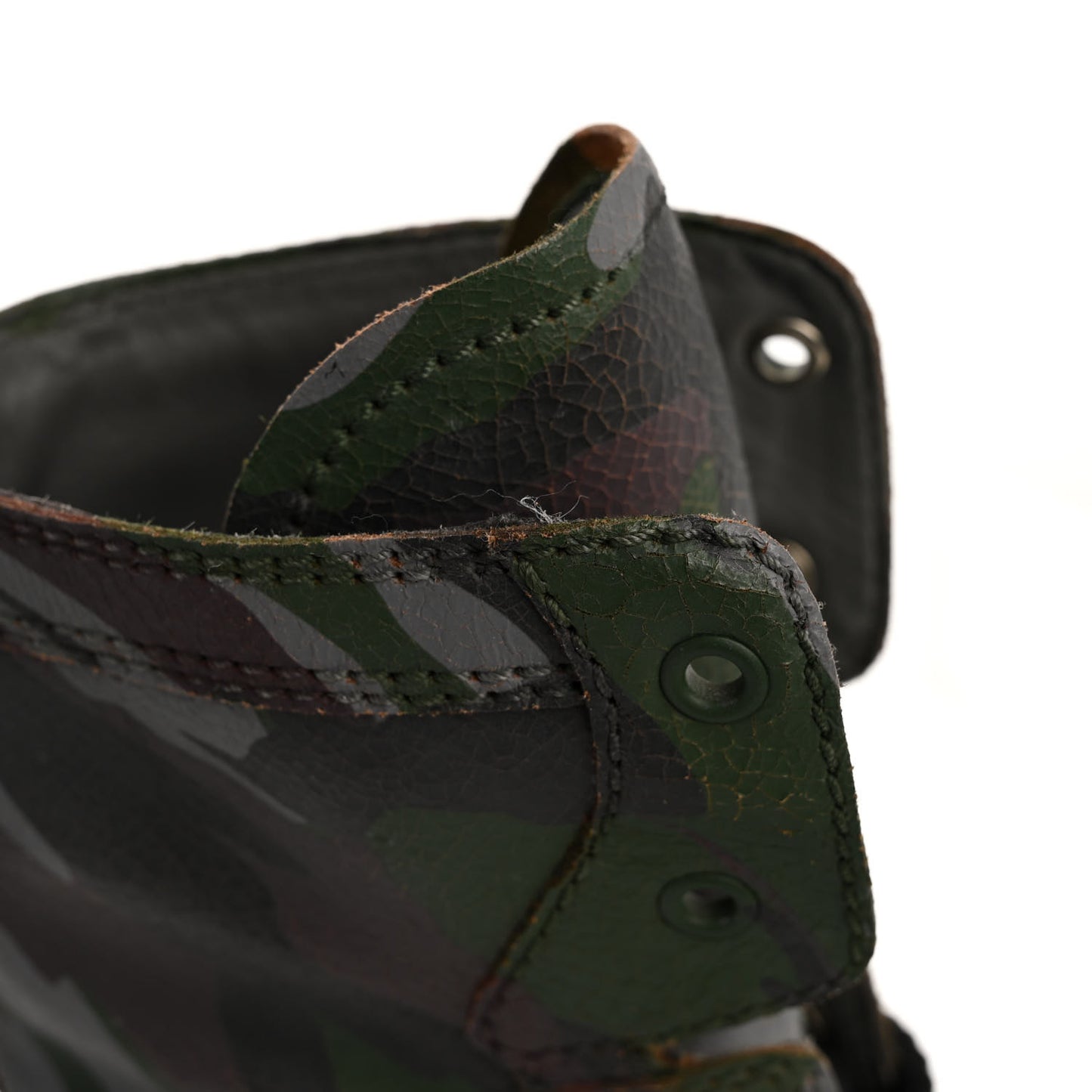 Crackled Calzature Camouflage Print Womens Combat Boots 37