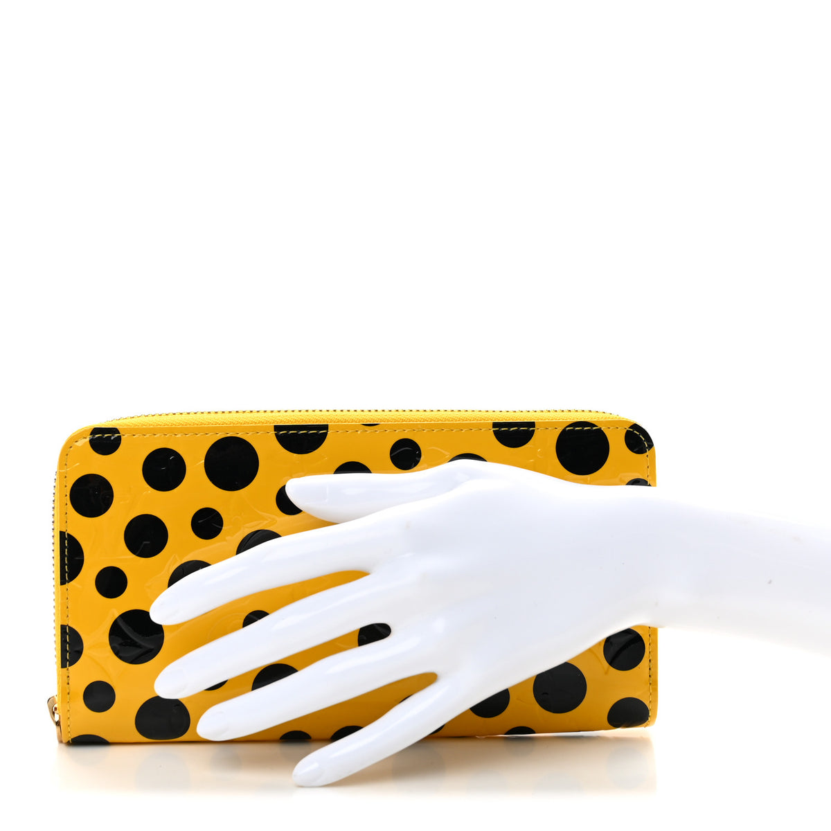 Louis Vuitton Empreinte Monogram Giant Zippy Polka Dot Wallet Yellow Black 2 of 10
