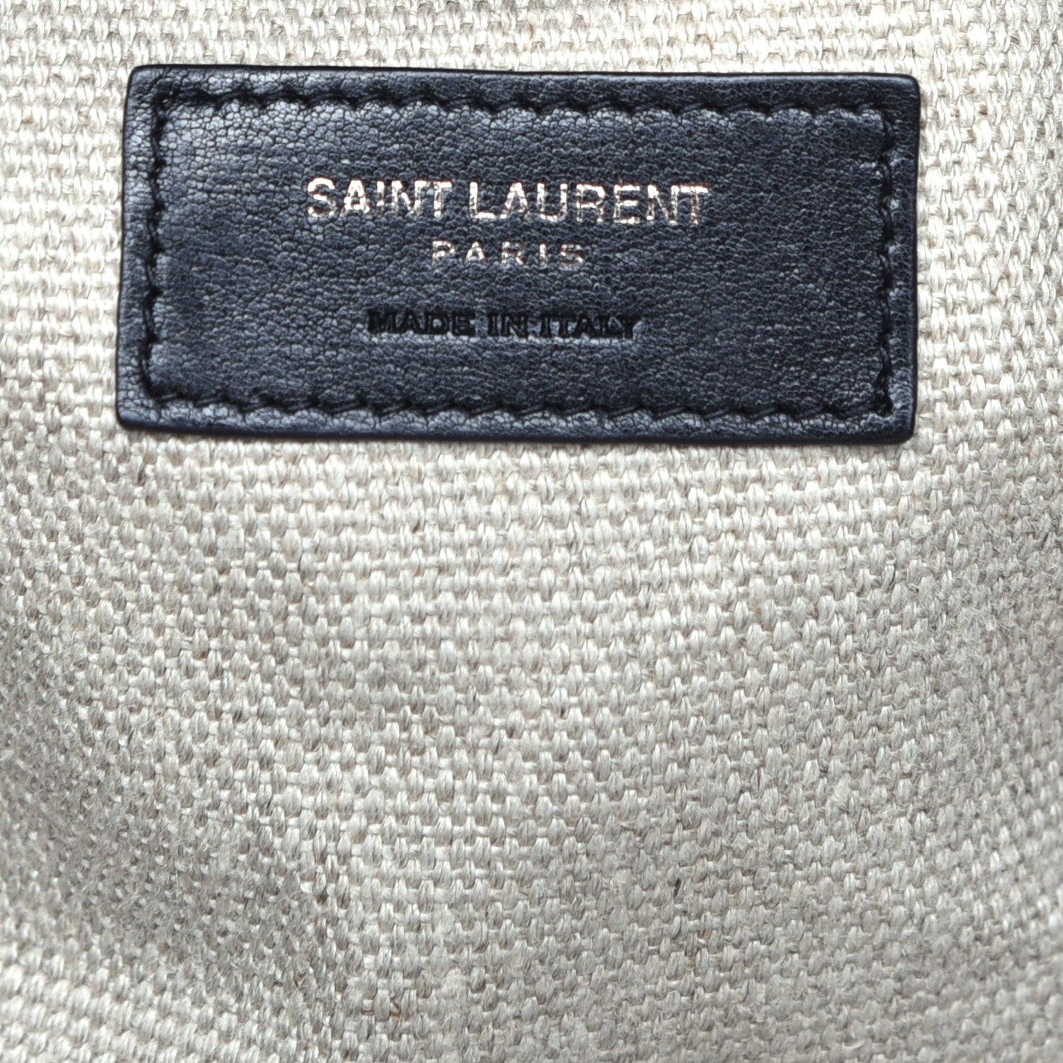Saint Laurent Linen Calfskin Rive Gauche Tote Optic White 6 of 8