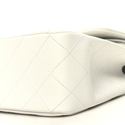 Chanel Caviar Quilted Jumbo Double Flap White 10 of 10