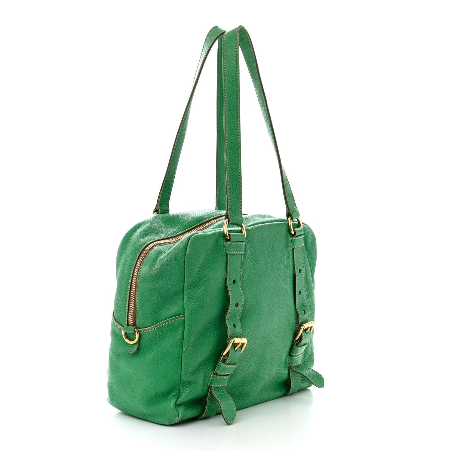 Prada Cervo Logo Embossed Folding Tote Acquamarina 3 of 18