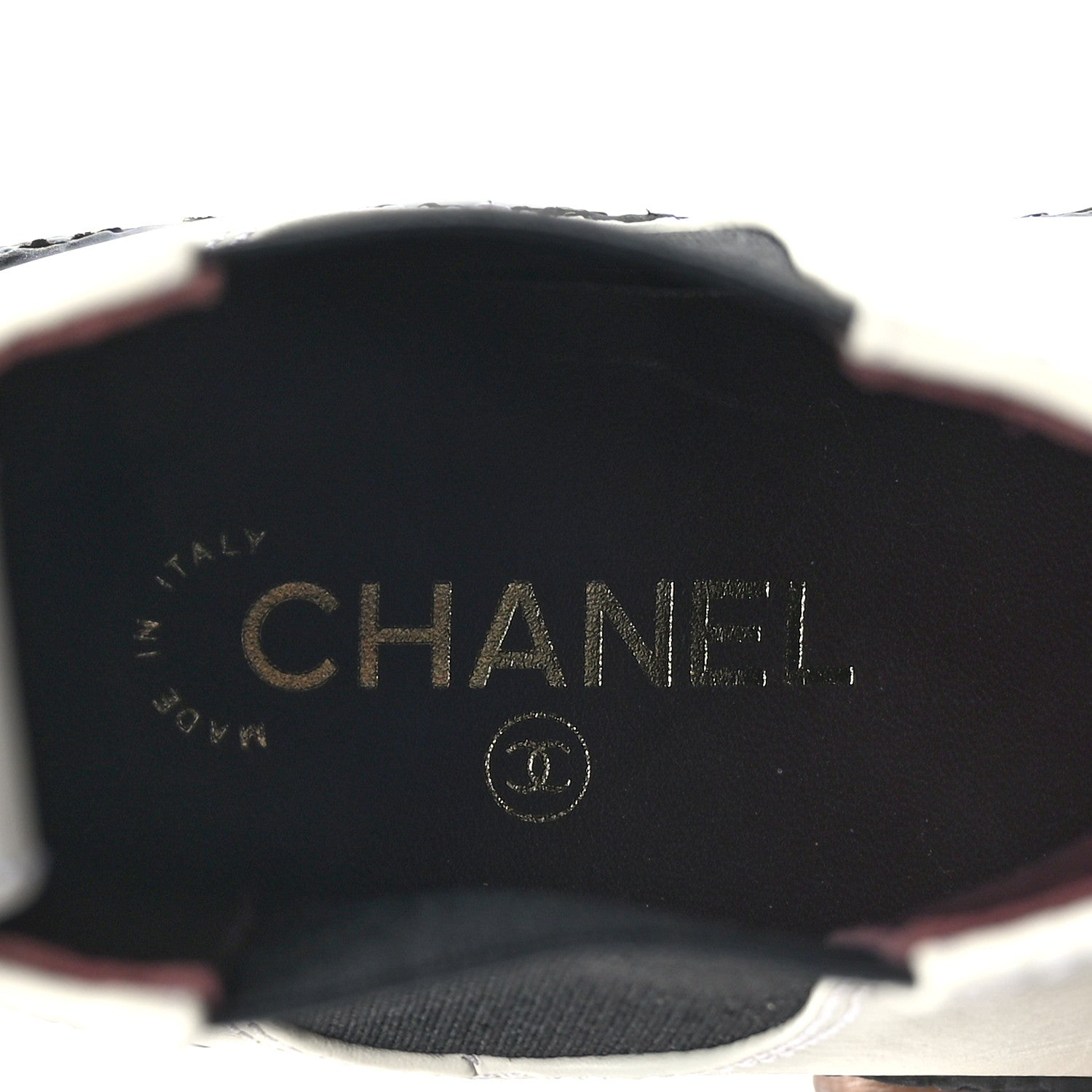 Chanel Calfskin Cap Toe CC Ankle Boots 37.5 White Black 7 of 8