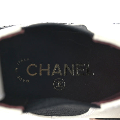 Chanel Calfskin Cap Toe CC Ankle Boots 37.5 White Black 7 of 8
