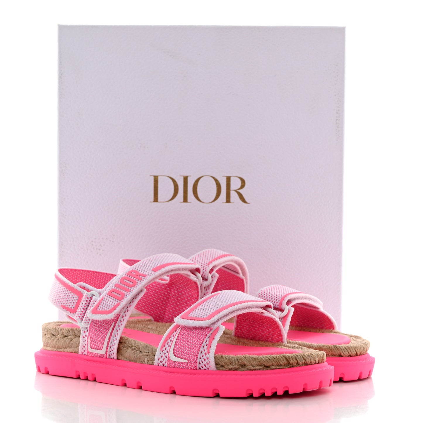 Technical Knit Jute Dioract 10mm Sandals 40.5 White Fuchsia