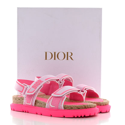 Christian Dior Technical Knit Jute Dioract 10mm Sandals 40.5 White Fuchsia 11 of 11