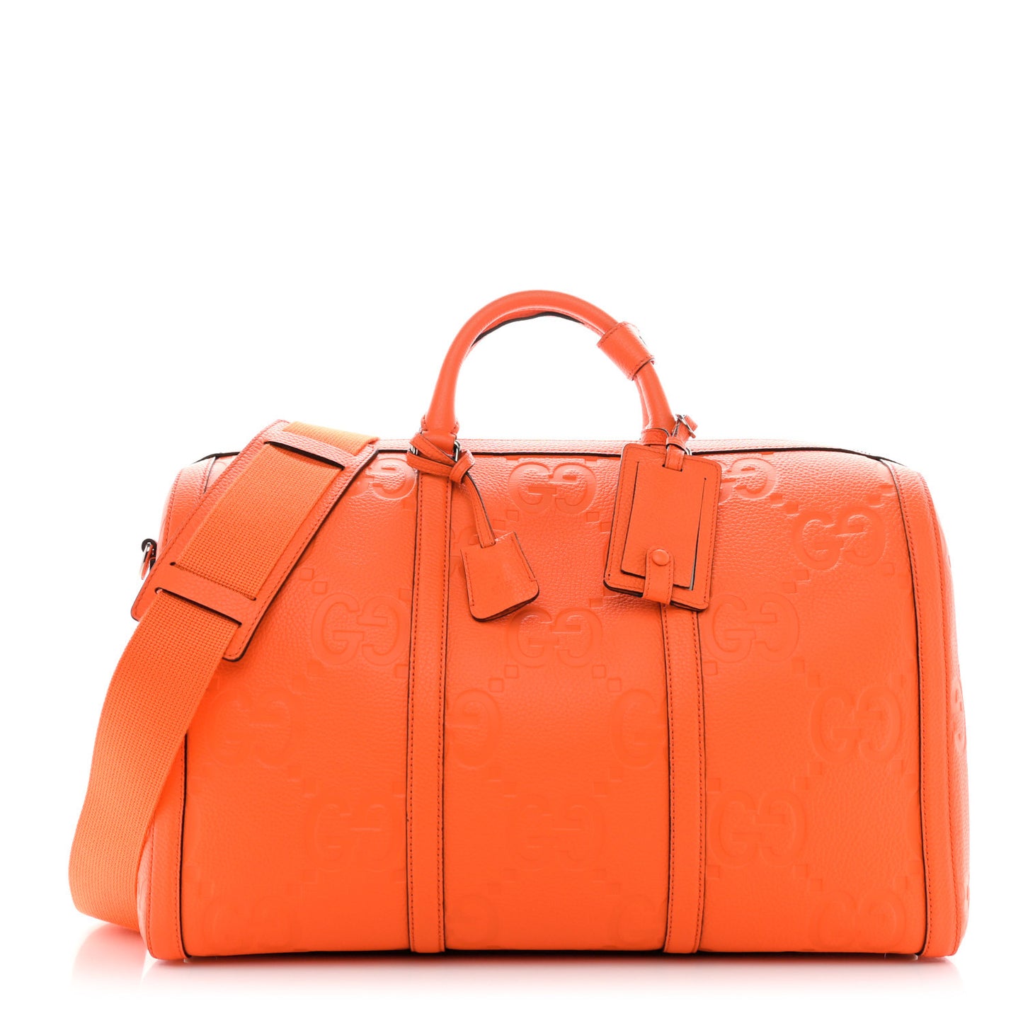 Piuma Calfskin Jumbo GG Embossed Large Duffle Bag Good Orange