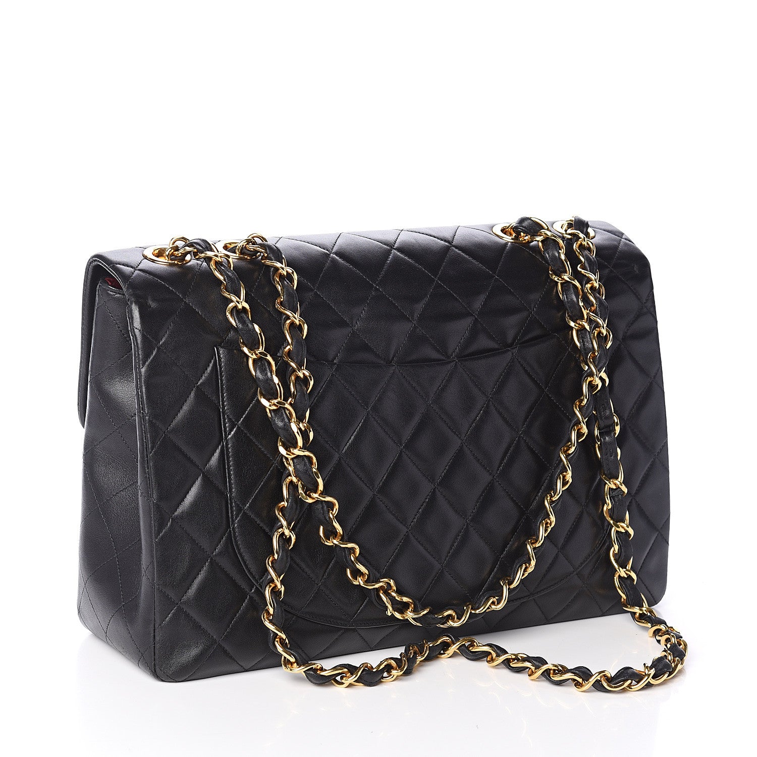 Chanel Lambskin Quilted XL Jumbo Single Flap Black 2 of 9