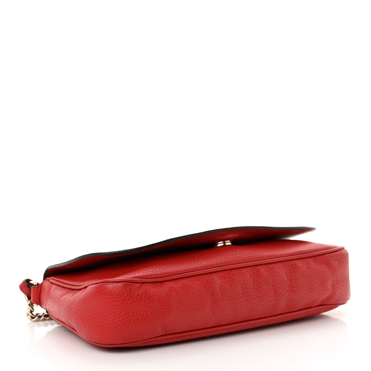 Pebbled Calfskin Medium Soho Flap Crossbody Vibrant Red