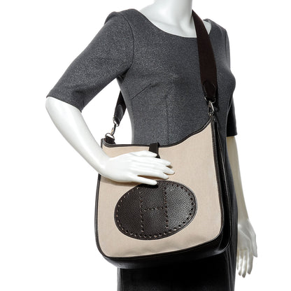 Hermes Toile Ardennes Evelyne II GM Ecru Ebene 2 of 7