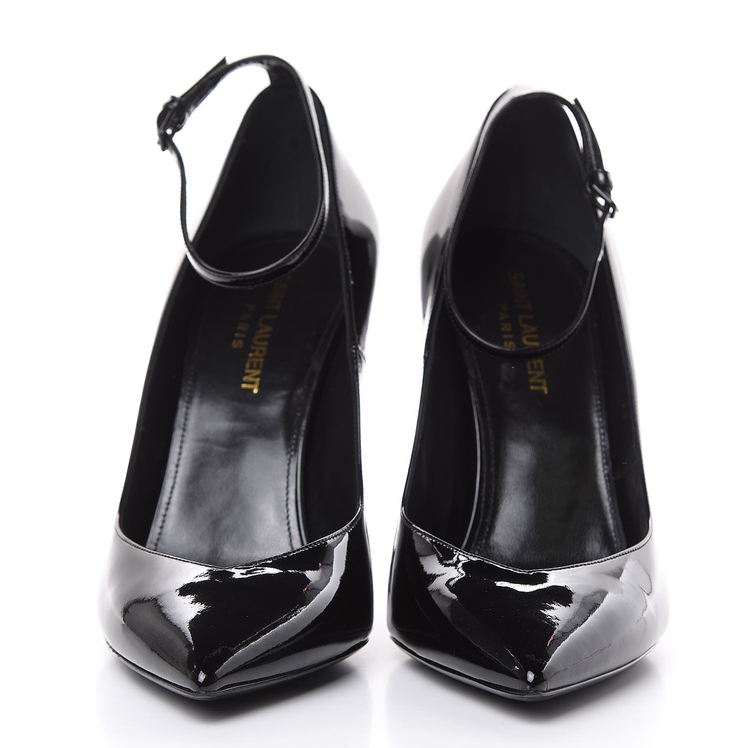 Saint Laurent Patent Opyum Appelle Moi Ankle Strap Pump 39 Black 2 of 10
