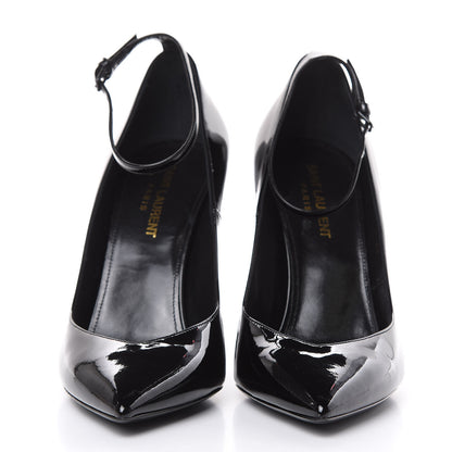 Saint Laurent Patent Opyum Appelle Moi Ankle Strap Pump 39 Black 2 of 10