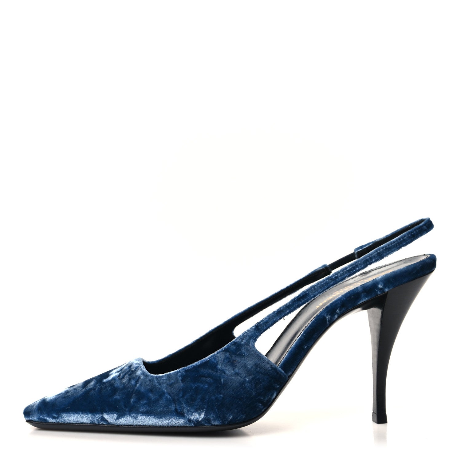 Saint Laurent Velvet Tom 90 Dream Slingback Pumps 38 Denim 1 of 9