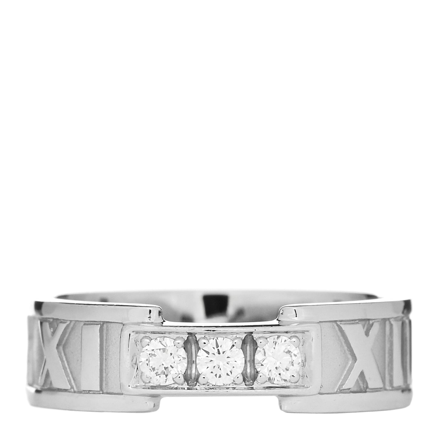 18k White Gold Diamond Atlas Ring 50 5.5
