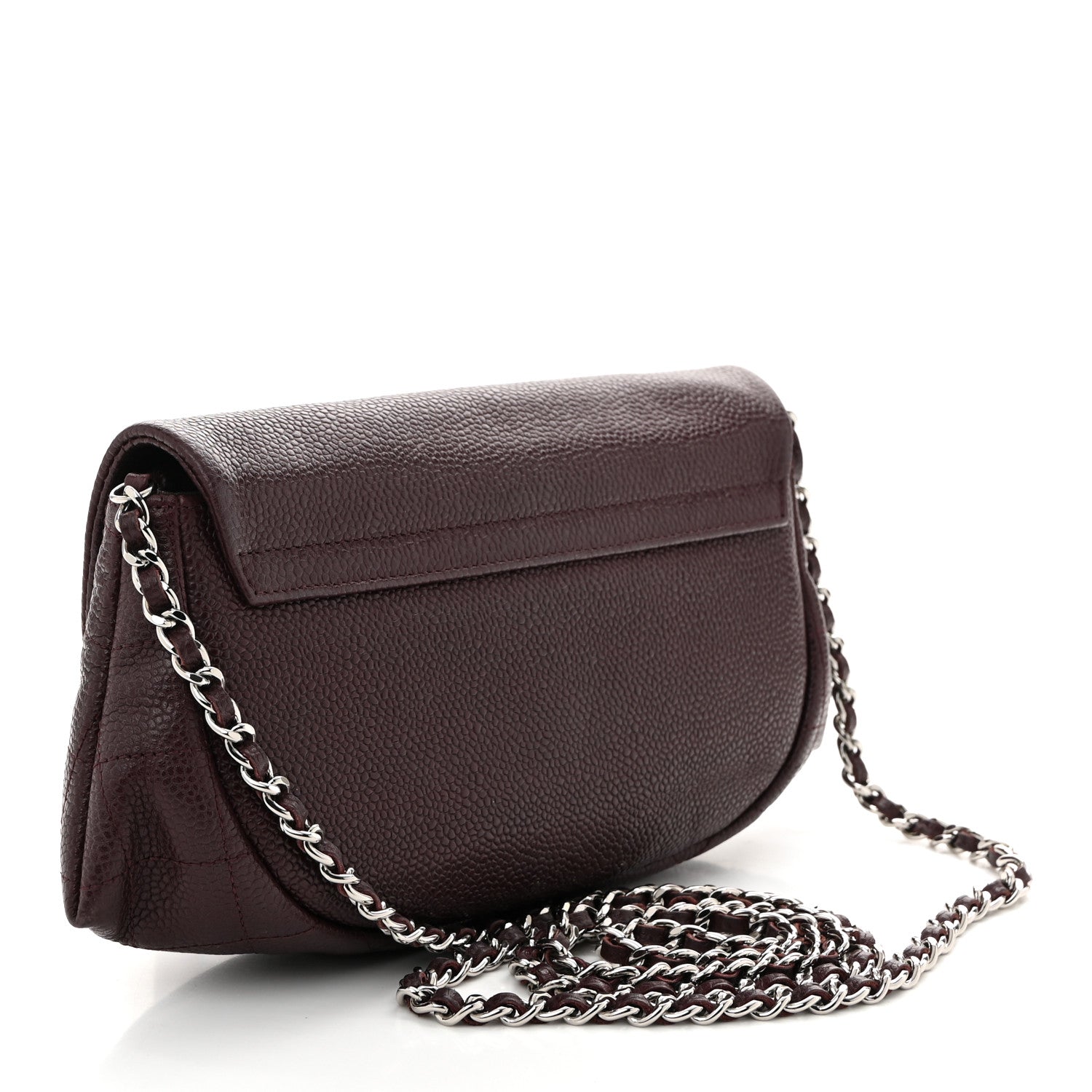 Chanel Caviar Half Moon Wallet On Chain WOC Bordeaux 3 of 11