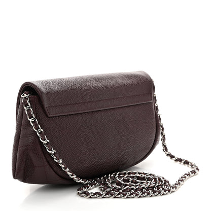 Chanel Caviar Half Moon Wallet On Chain WOC Bordeaux 3 of 11