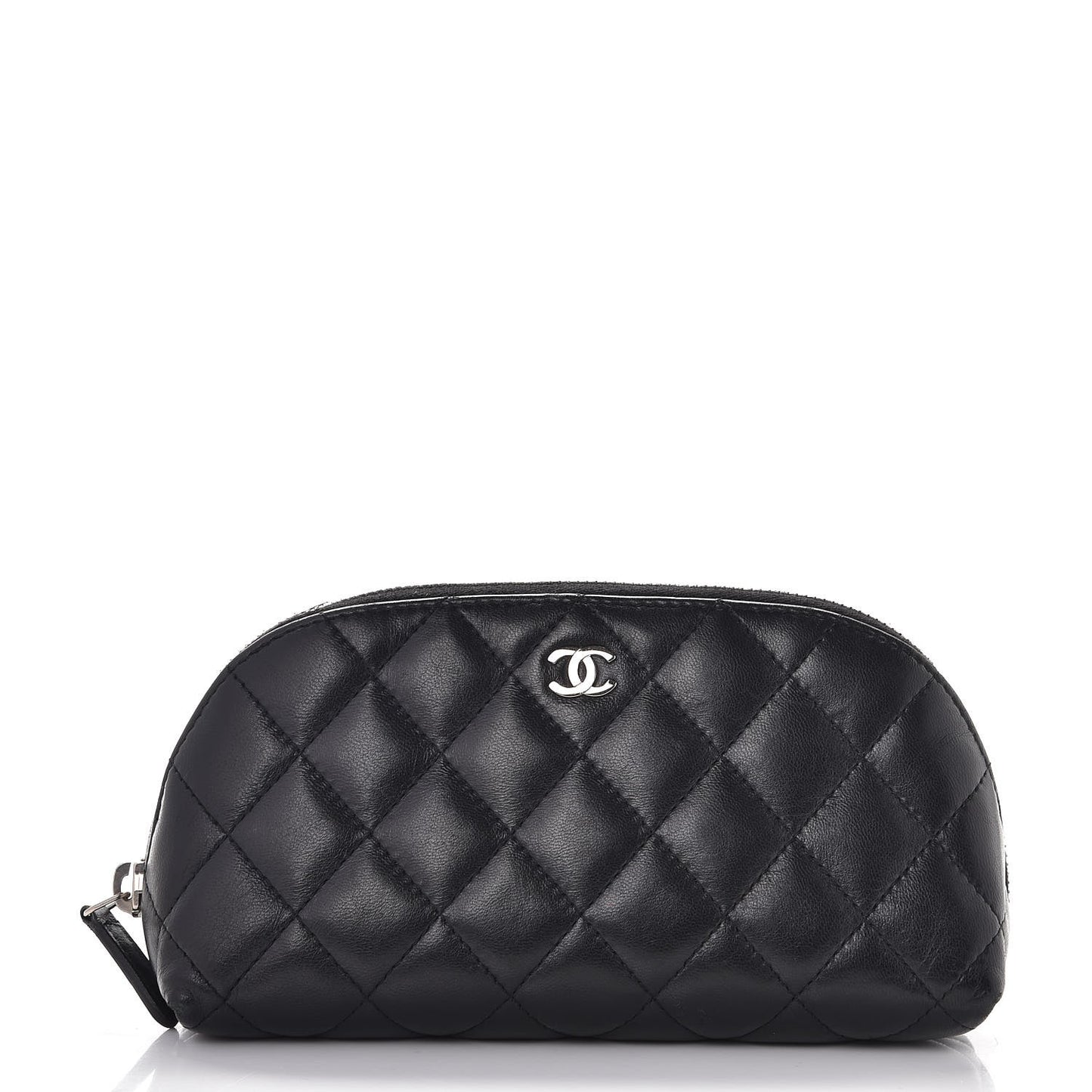 Lambskin Quilted Cosmetic Case Black