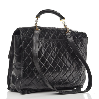 Chanel Lambskin Quilted Briefcase Laptop Bag Black 4 of 15