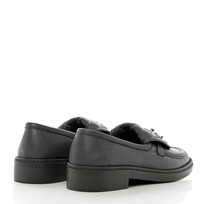 Chanel Lambskin Quilted CC Turnlock Loafers 36 Grey 4 of 14
