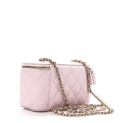 Chanel Caviar Quilted Small Vanity Case With Chain Pink 3 of 10