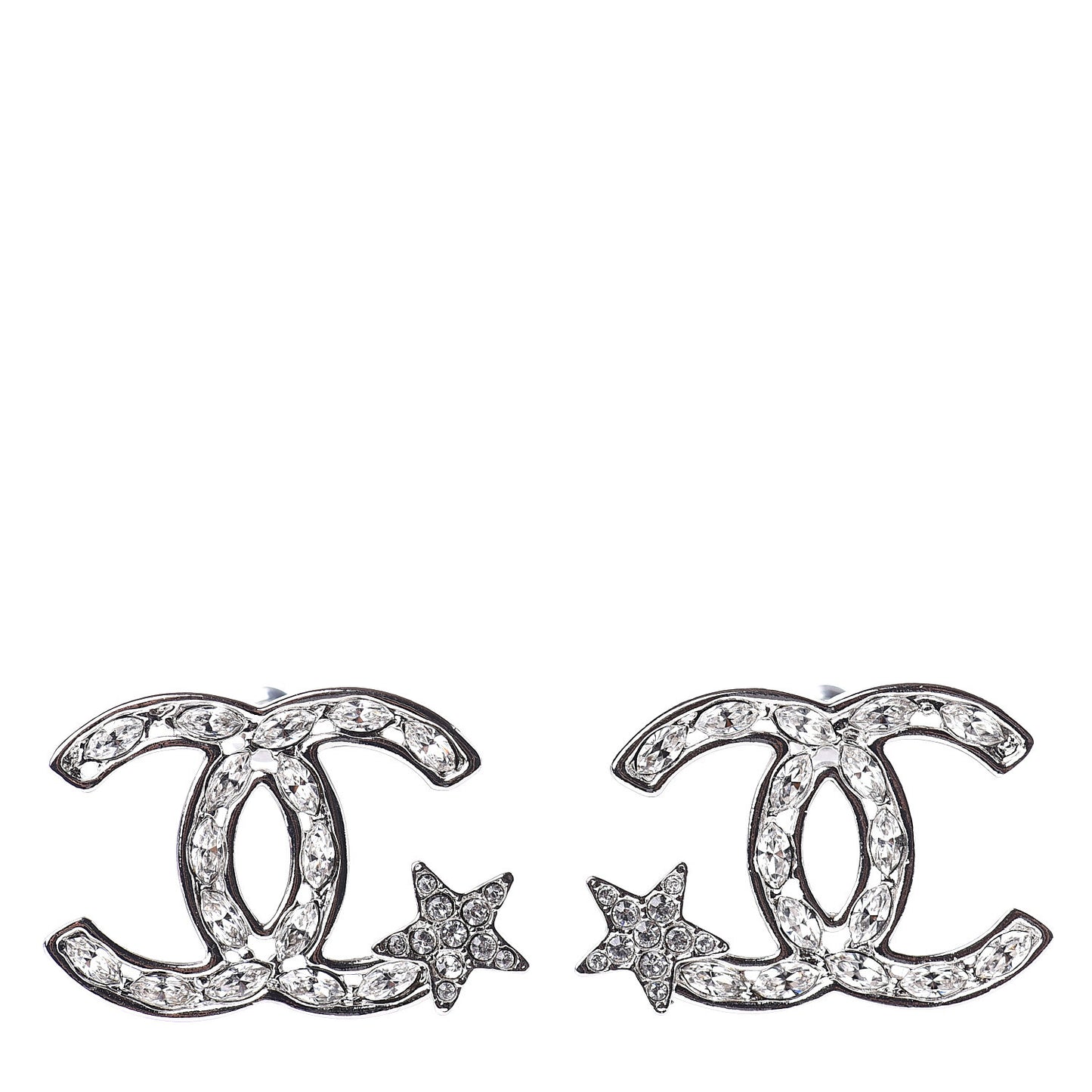 Crystal CC Starfall Earrings Silver