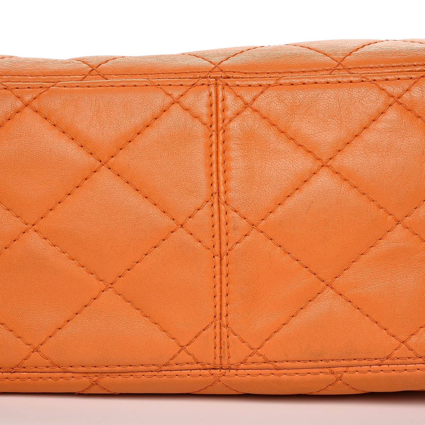 Lambskin Tortoise Drawstring Tote Orange