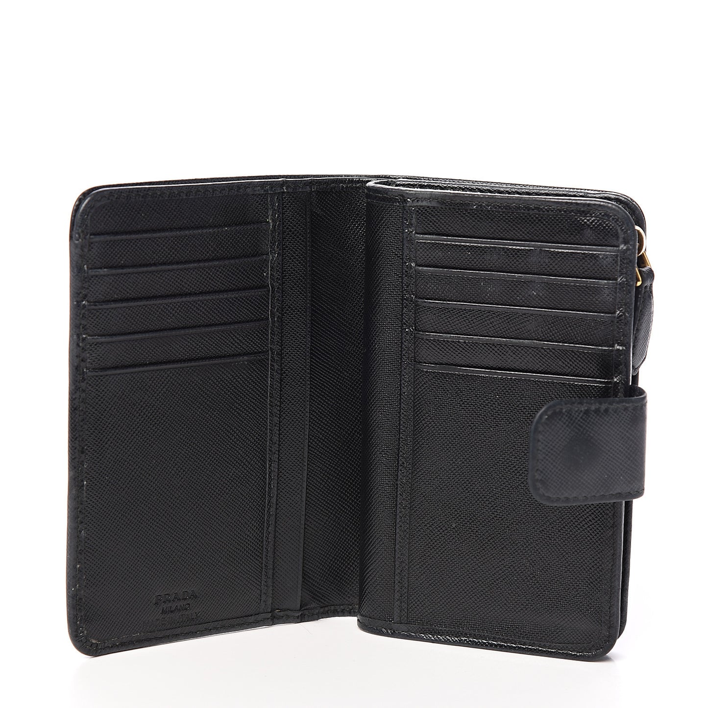 Saffiano Metal Compact Wallet Black